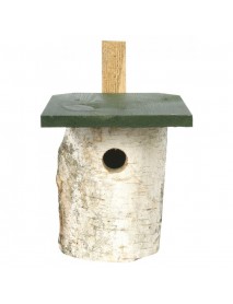Birch log 32mm hole fronted nest box